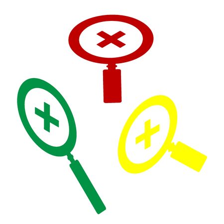 Zoom sign illustration. Isometric style of red, green and yellow icon.のイラスト素材