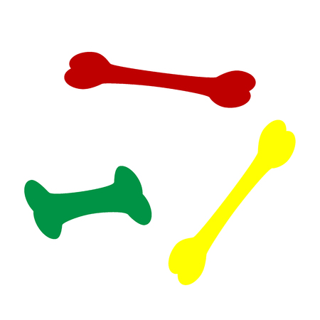Bone sign illustration. Isometric style of red, green and yellow icon.のイラスト素材