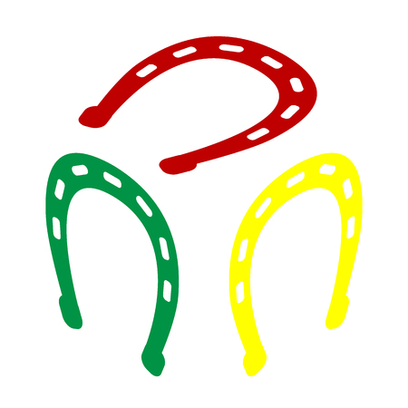 Horseshoe sign illustration. Isometric style of red, green and yellow icon.のイラスト素材