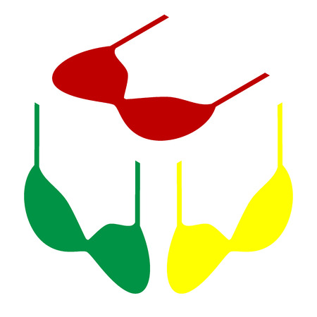 Bra simple sign. Isometric style of red, green and yellow icon.のイラスト素材