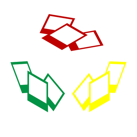 Photo sign illustration. Isometric style of red, green and yellow icon.のイラスト素材