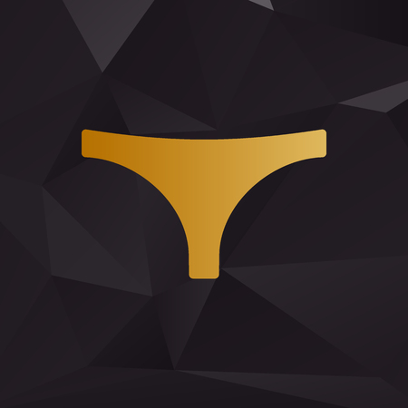 Womens panties sign. Golden style on background with polygons.のイラスト素材