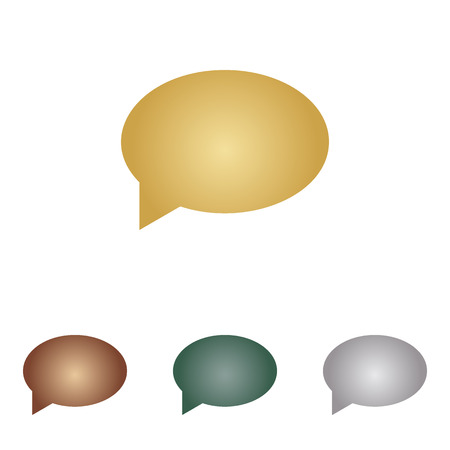 Speech bubble icon. Metal iconsのイラスト素材