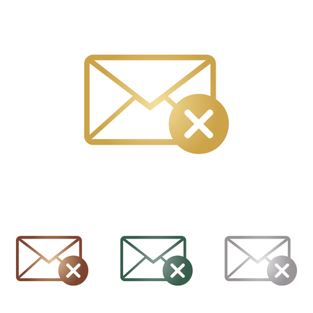 Mail sign illustration with cancel mark.のイラスト素材