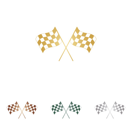Crossed checkered flags   waving in the wind conceptual of motor sport.のイラスト素材