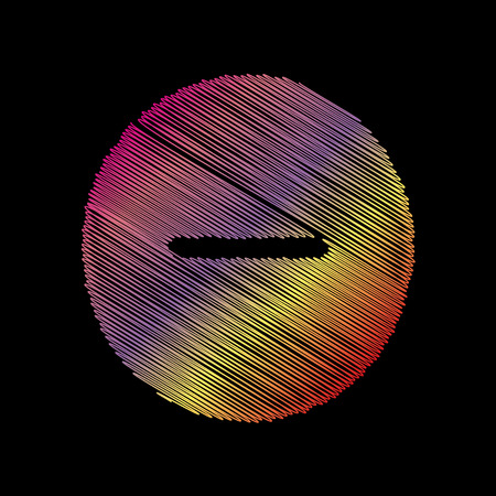 Negative symbol illustration. Minus sign. Coloful chalk effect on black backgound.