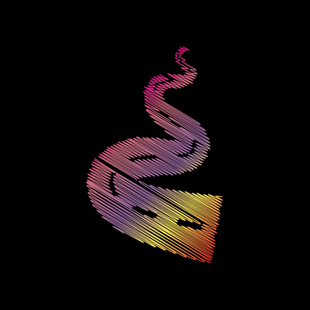 Road simple sign. Coloful chalk effect on black backgound.のイラスト素材