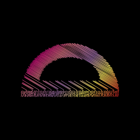 Ruler sign illustration. Coloful chalk effect on black backgound.