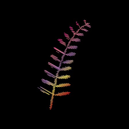 Olive twig sign. Coloful chalk effect on black backgound.のイラスト素材