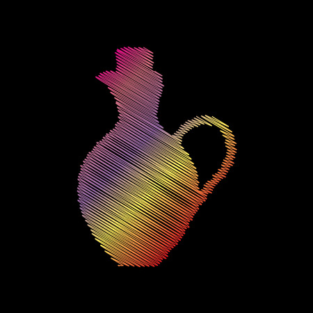 Amphora sign illustration. Coloful chalk effect on black backgound.のイラスト素材