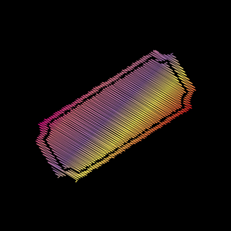 Ticket sign illustration. Coloful chalk effect on black backgound.のイラスト素材