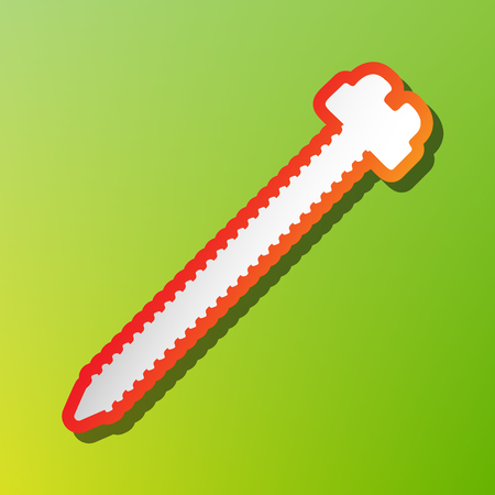 Screw sign illustration. Contrast icon with reddish stroke on green backgound.のイラスト素材
