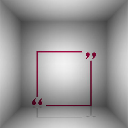 Text quote sign. Bordo icon with shadow in the room.のイラスト素材