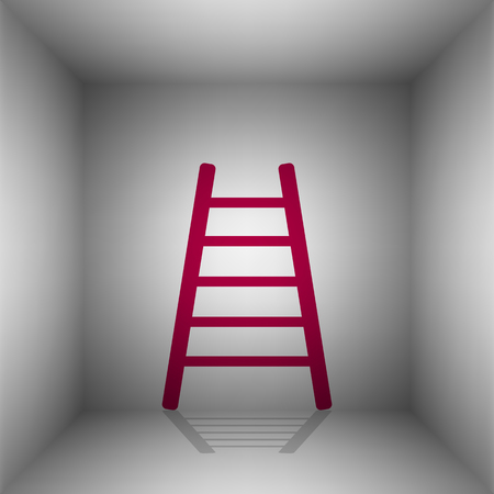 Ladder sign illustration. Bordo icon with shadow in the room.のイラスト素材