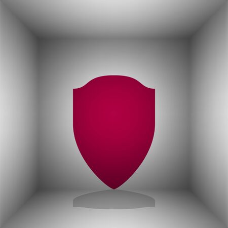 Shield sign illustration. Bordo icon with shadow in the room.のイラスト素材