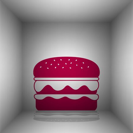 Burger simple sign. Bordo icon with shadow in the room.のイラスト素材
