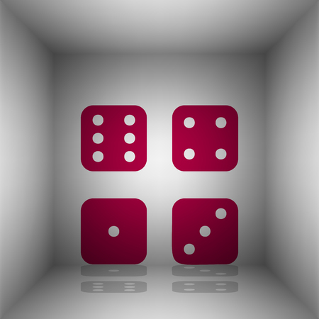 Devils bones, Ivories sign. Bordo icon with shadow in the room.のイラスト素材