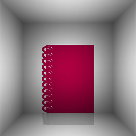 Notebook simple sign. Bordo icon with shadow in the room.のイラスト素材