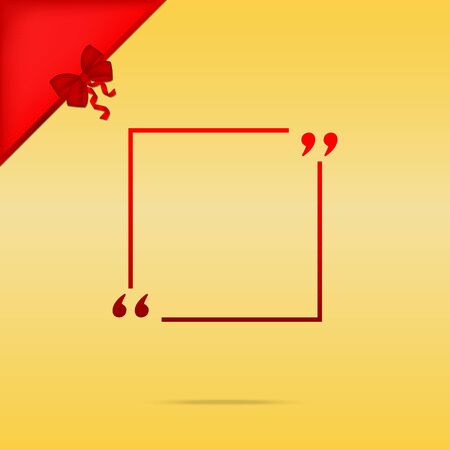 Text quote sign. Cristmas design red icon on gold background.のイラスト素材