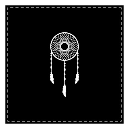 Dream catcher sign. Black patch on white background. Isolated.のイラスト素材