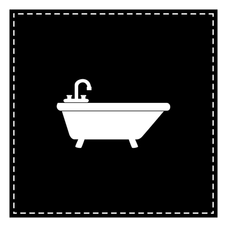 Bathtub sign illustration. Black patch on white background. Isolated.のイラスト素材