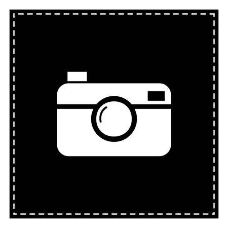 Digital photo camera sign. Black patch on white background. Isolated.