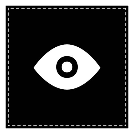 Eye sign illustration. Black patch on white background. Isolated.のイラスト素材