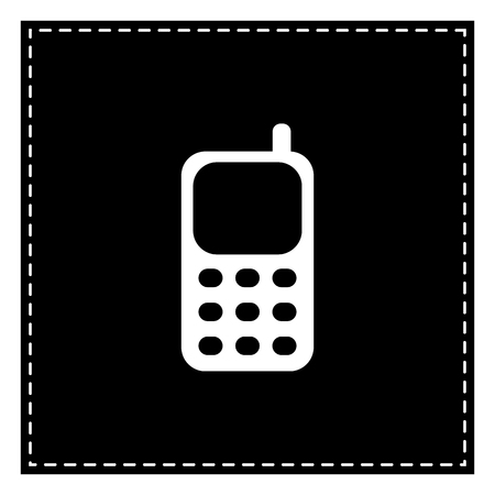 Cell Phone sign. Black patch on white background. Isolated.のイラスト素材