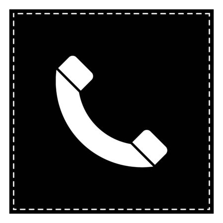 Phone sign illustration. Black patch on white background. Isolated.のイラスト素材