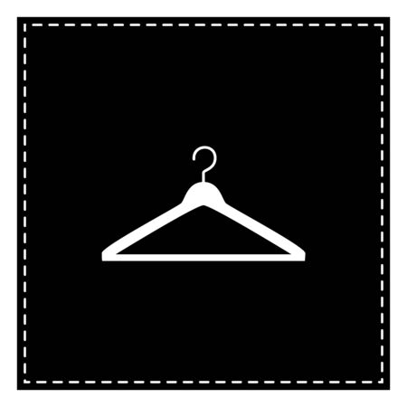 Hanger sign illustration. Black patch on white background. Isolated.のイラスト素材