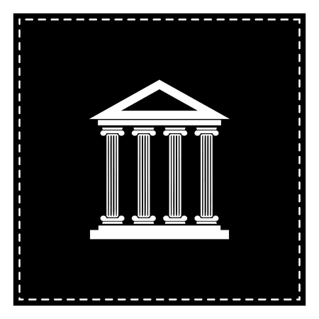 Historical building illustration. Black patch on white background. Isolated.のイラスト素材