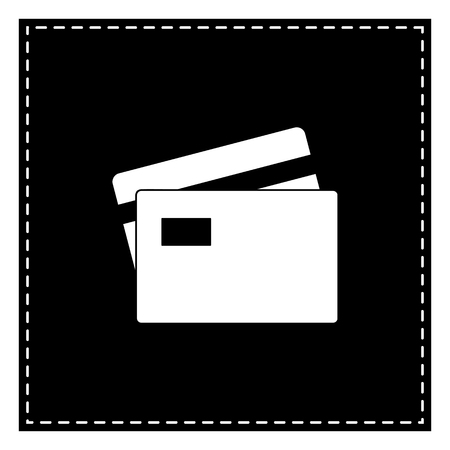 Credit Card sign. Black patch on white background. Isolated.のイラスト素材
