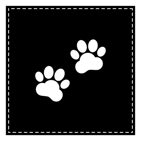 Animal Tracks sign. Black patch on white background. Isolated.のイラスト素材