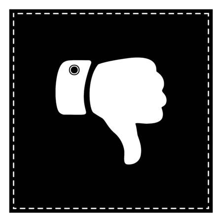 Hand sign illustration. Black patch on white background. Isolated.のイラスト素材