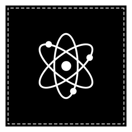 Atom sign illustration. Black patch on white background. Isolated.のイラスト素材