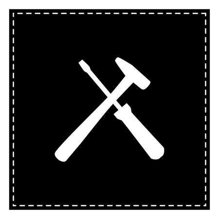 Tools sign illustration. Black patch on white background. Isolated.のイラスト素材