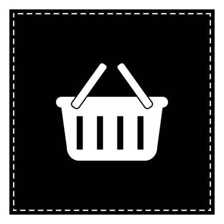 Shopping basket sign. Black patch on white background. Isolated.のイラスト素材