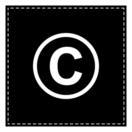 Copyright sign illustration. Black patch on white background. Isolated.のイラスト素材
