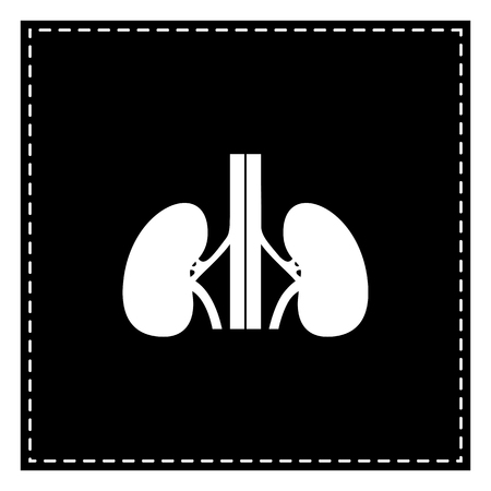 Human kidneys sign. Black patch on white background. Isolated.のイラスト素材