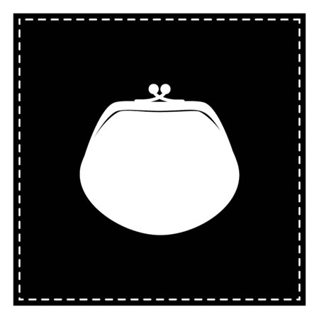 Purse sign illustration. Black patch on white background. Isolated.のイラスト素材