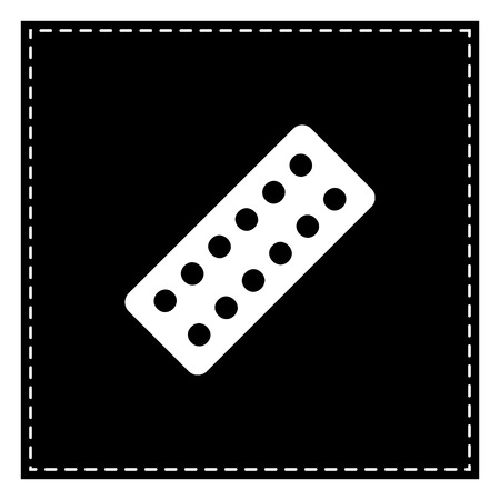 Medical Pills sign. Black patch on white background. Isolated.のイラスト素材