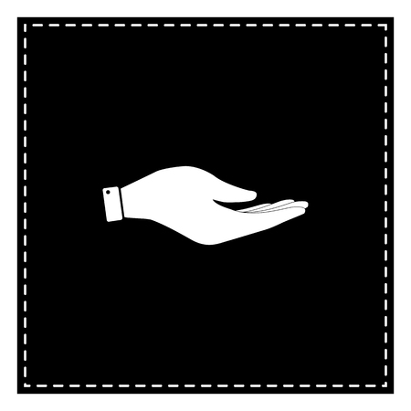 Hand sign illustration. Black patch on white background. Isolated.のイラスト素材