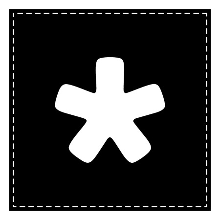 Asterisk star sign. Black patch on white background. Isolated.のイラスト素材
