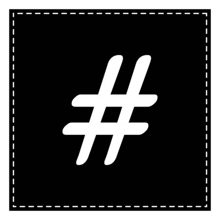 Hashtag sign illustration. Black patch on white background. Isolated.のイラスト素材