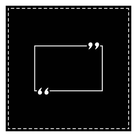 Text quote sign. Black patch on white background. Isolated.のイラスト素材