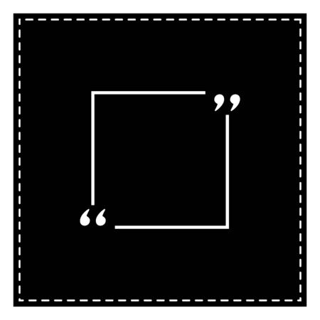 Text quote sign. Black patch on white background. Isolated.のイラスト素材