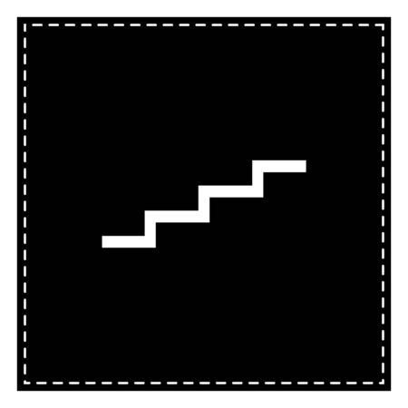 Stair up sign. Black patch on white background. Isolated.のイラスト素材