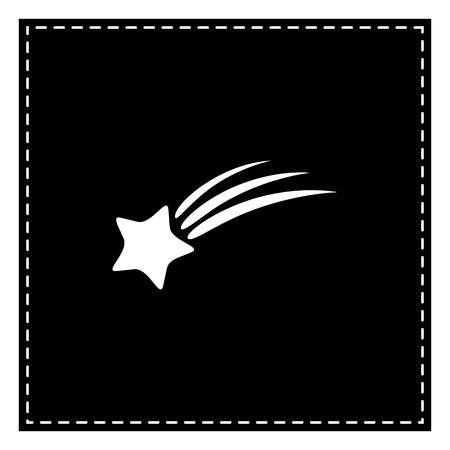 Shooting star sign. Black patch on white background. Isolated.のイラスト素材