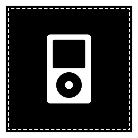 Portable music device. Black patch on white background. Isolated.のイラスト素材