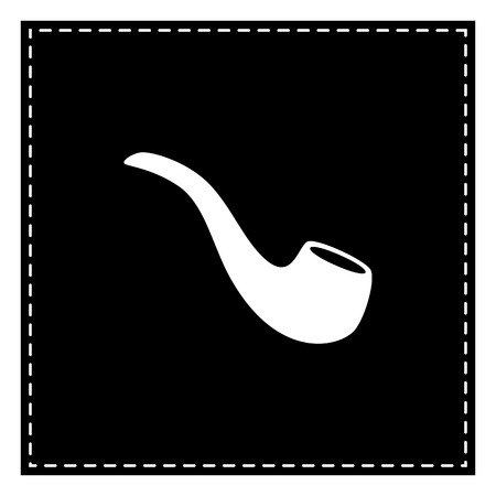 Smoke pipe sign. Black patch on white background. Isolated.のイラスト素材